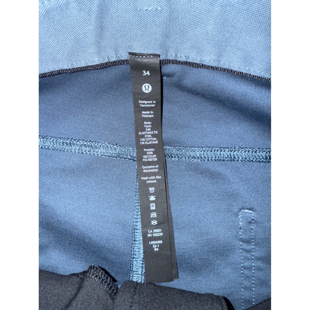 Lululemon ABC Relaxed-Fit Pants Warpstreme Utility Blue Size 34x26 Blue Men - Picture 4 of 7